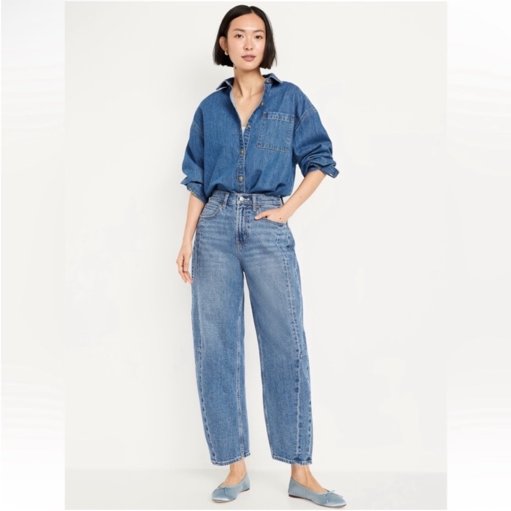 High Rise Barrel Jeans